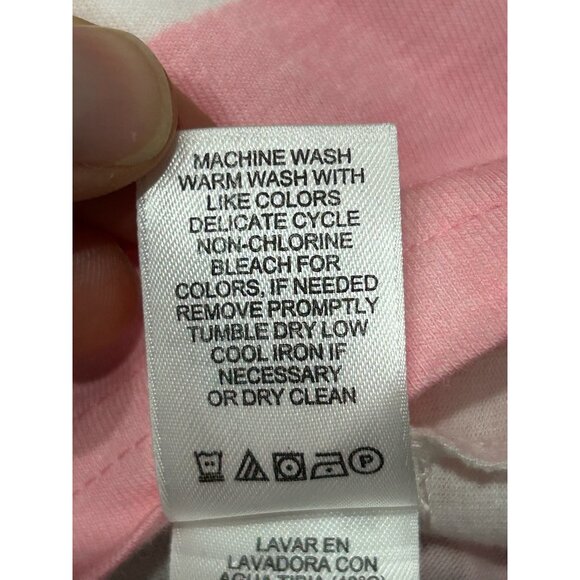 Liz Claiborne Pink White Geometric Print T-Shirt Sz XS - Picture 8 of 10
